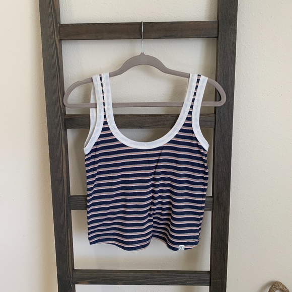 Marine Layer Tops - Marine Layer Re-Spun Striped Cropped Tank
